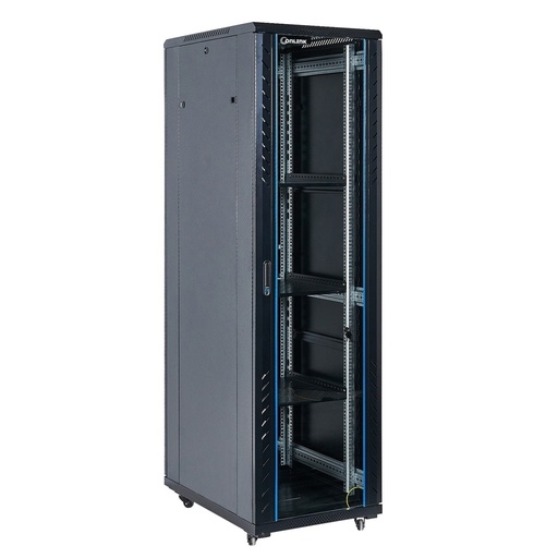 [205044] RACK GABINETE DE PISO CERRADO ONLINK 42U 600X800X2054MM CON PUERTA FRONTAL DE VIDRIO Y DOBLE PUERTA TRASERA DE MALLA AS6842-VDM|600X800