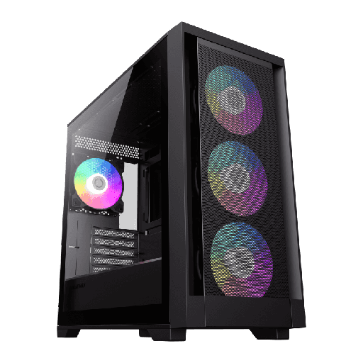 [205050] CASE GAMING GAMEMAX DEFENDER MB | MICRO ATX | USB 3.0 | USB 2.0 | HD AUDIO | 4X FAN ARGB | FRONTAL MALLA | LATERAL VIDRIO TEMPLADO