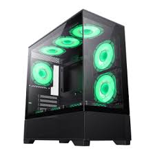 [205065] CASE GAMING GAMEMAX VISTA COC AB | ATX | USB 3.0 USB TIPO C | HD AUDIO | 4 FAN ARGB | VIDRIO TEMPLADO | NEGRO