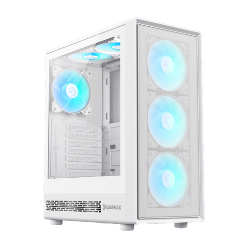 [205067] CASE GAMING GAMEMAX STORM 2 AB | ATX | USB 3.0 USB TIPO C | HD AUDIO | 6 FAN ARGB | F.MESH | VIDRIO TEMPLADO | BLANCO