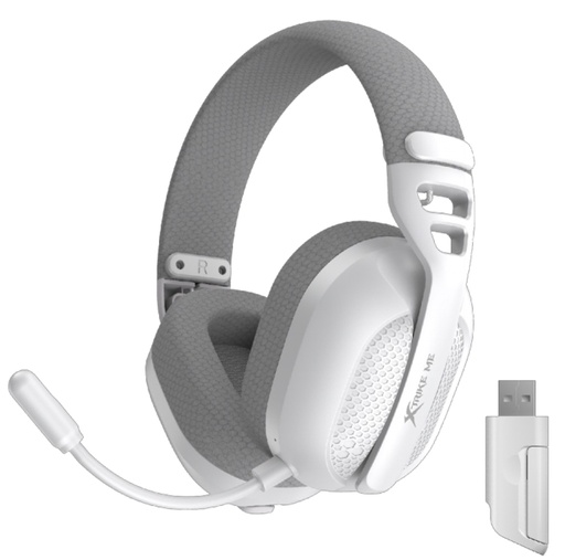 [205178] AUDIFONOS CON MICROFONO INALAMBRICO TRI-MODE XTRIKE ME GH-513W-WH USB/ BLUETOOTH /2.4G / BLANCO
