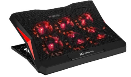 [205218] BASE DE REFRIGERACION PARA LAPTOP 6FAN XTRIKE MEN FN-811 17"|6*FAN|LED-ROJO|USB*2|NEGRO