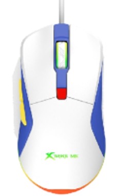 [205228] MOUSE GAMING XTRIKE ME GM-227 OPTICAL/1200.1800.2400.3600DPI/6D/RGB-7/USB/BLANCO+AZUL  
