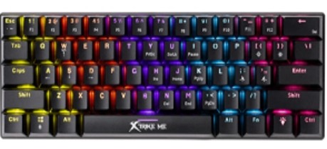 [205268] TECLADO MECANICO GAMING RGB XTRIKE ME GK-916 21 KEYS ANTI-GHOSTING ROJOS-SWI/RGB-11/EN/61KEYS/ABS/USB/NEGRO