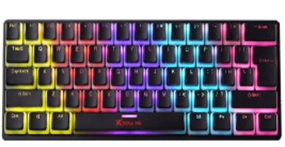 [205269] TECLADO MECANICO GAMING RGB XTRIKE ME GK-985P EN 21 KEYS ANTI-GHOSTING/PUDDING KEYCAPS/EN/61 KEYS/RGBG-12/USB/NEGRO 