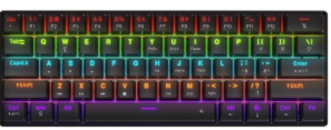 [205293] TECLADO MECANICO ACER NITRO OKW239 INALAMBRICO DE CABLE USB TYPE-C DESMONTABLE RGB SWI ROJO 61 TECLAS INGLES COLOR NEGRO 