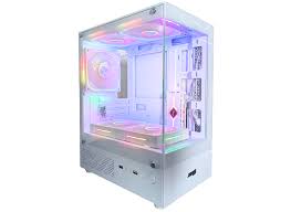 [205302] CASE JEMIP GAMING  CLARITY MATX / 2X USB /  HD AUDIO / 5X FAN ARGB + PWM / FRONTAL - LATERAL VIDRIO TEMPLADO / BLANCO