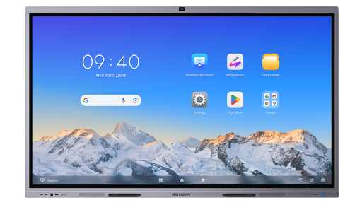 [205316] PANTALLA INTERACTIVA HIKVISION DS-D5C75RB/B 75" PULGADAS ULTRA HD 4K CAMARA 8MP Y MICROFONO / TACTIL / RESOLUCION 3840 X 2160 ANDROID 13 / ACTUALIZABLE A ANDROID 14