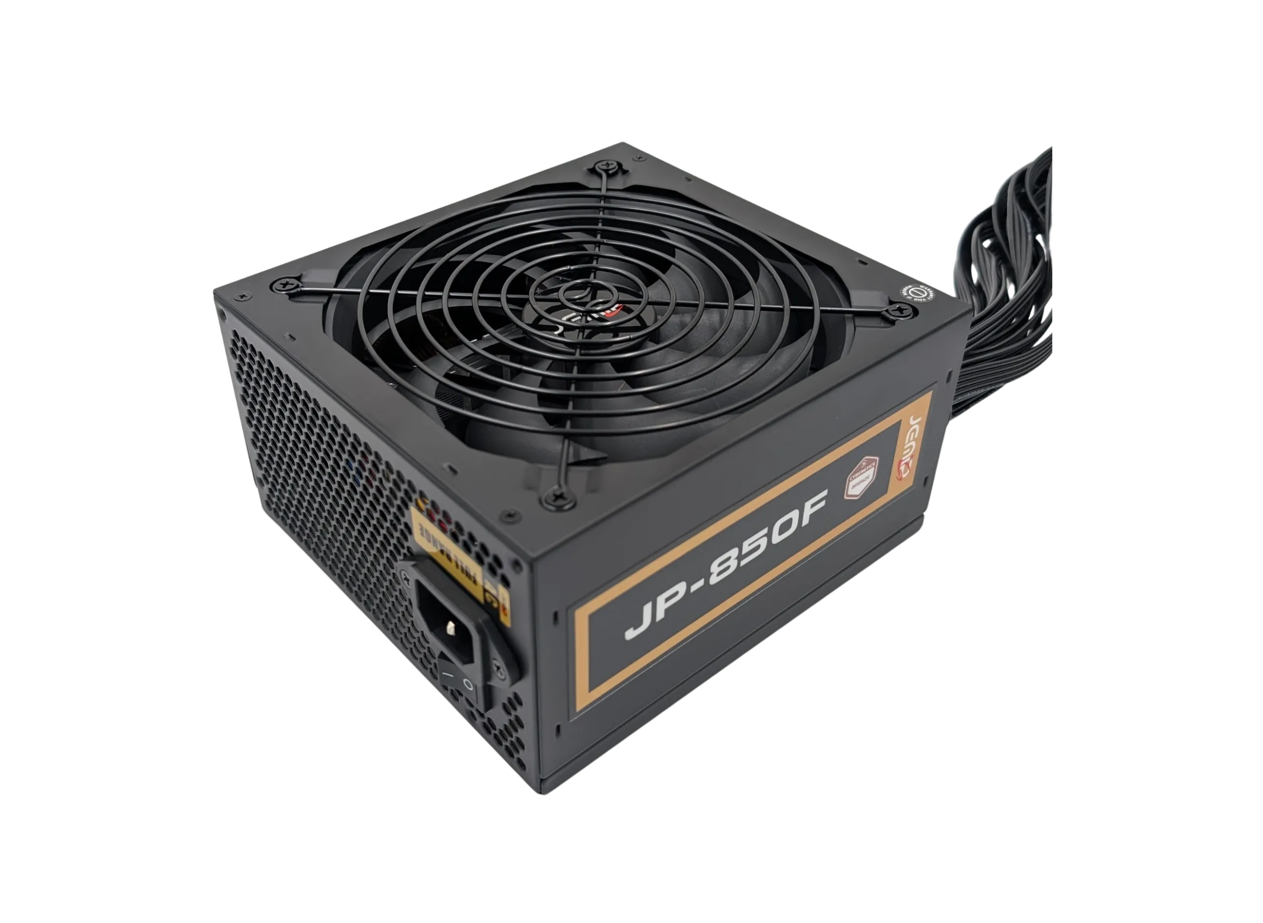 [205341] FUENTE DE PODER JEMIP 850W GAMING FULL | JP-850F | 80+ BRONZE | CERTIFICADA CYBERNETICS | 12V| 100-240V| NEGRO